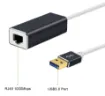 Converts a USB3.0 port into an RJ45 ethernet port for network connection.