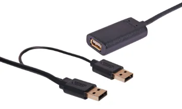 USB 2.0 Active Extension Cable With Booster 10m Allows you to extend your USB cables beyond the 5m limitation of pre-made leads. The D 2342A can be daisy-chained together to form a single USB lead up to 50m long if required. Powered from the USB bus, no plugpack required. 10m.