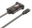 Converts USB C type plug to a DB9 RS-232 serial plug. Suits most operating systems. 1.5m lead. Supports Windows and Mac OS.