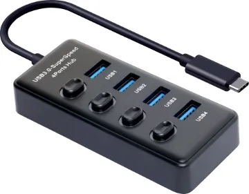 USB Type C 3.0 4 Port Powered Hub With Switching This 4 Port USB3.0 Hub is an ideal solution for providing more USB Type A ports, perfect for using with today’s Ultrabooks and thin-and-light laptops.