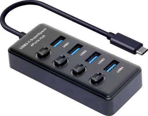 This 4 Port USB3.0 Hub is an ideal solution for providing more USB Type A ports, perfect for using with today’s Ultrabooks and thin-and-light laptops. 