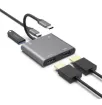 This handy hub features USB C connection to your laptop and provides 2 x HDMI 4K ports, 1 x USB C port and 1 x USB A port. Provides PD pass through charging up to 100W. 