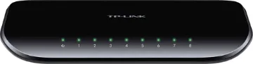 TL-SG1008D 8 Port 10/100/1000M Ethernet Switch This high speed TP-Link 10/100/1000Mbps ethernet switch will allows up to 8 computers to be connected together. Further computers may be added by daisy-chaining more switches together. Plugpack included.