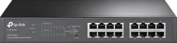 TL-SG1016PE 16 Port Gigabit PoE Switch 16-Port Gigabit Desktop Switch with 8-Port PoE provides the seamless network connection. It integrates 1000Mbps Gigabit Ethernet and 10/100Mbps Fast Ethernet network capabilities.