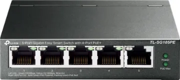 TL-SG105PE 5 Port Gigabit PoE Switch Professional 5-Port Gigabit Easy Smart Switch with 4-Port PoE+
Easy to Use, Multi-Purpose PoE Switch with Powerful Performance