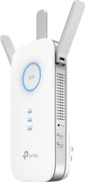 TL-RE450 Plug In Wireless AC1750 Range Extender This easy to use plug in high power dual band AC (2.4GHz/5.8GHz) wireless extender is ideal for situations requiring increased bandwidth or distance. It operates as a relay station between your existing wireless AP or router & your Wi-Fi equipped device. It repeats the data signal, extending coverage to unreachable or difficult to wire areas. An in