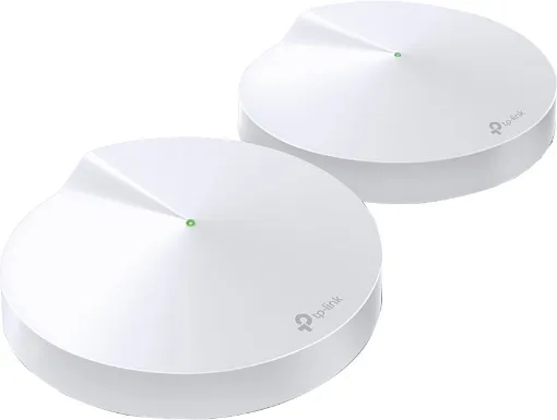 This Deco M5 Whole-Home Mesh Wi-Fi Router System is the ultimate whole-home Wi-Fi solution with comprehensive security and filtering. It delivers fast, uninterrupted Wi-Fi to every room, improving coverage, speed and reducing dead spots. Deco is also easy to set up and grows as you add devices to your home. Dual band AC1300. This system is a 2 pack