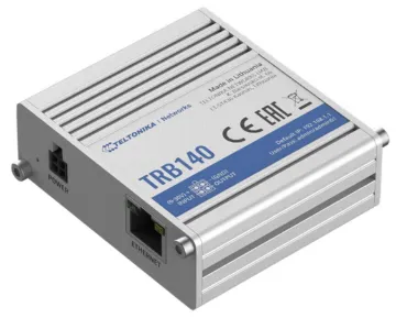 Teltonika TRB140 4G LTE Ethernet Gateway TRB140 is an ultra-small, lightweight, and energy-efficient industrial gateway equipped with mission-critical LTE Cat 4 capabilities, Gigabit Ethernet interface, digital Inputs/Outputs, and micro-USB port.  Because of its compact design, this product is perfect for projects and applications where a sole gadget requires reliable internet connectivit
