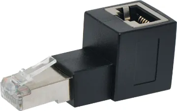 RJ45 Cat6A Right Angle 90° Down Adaptor Allows bottom entry for RJ45 modular patch cables. Cat6A.