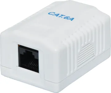 Single Keystone Surface Mount Wall Box RJ45 Cat6a Supplied complete with built in connectors. ACMA approved. Single RJ45 8P8C