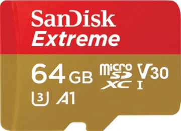 Extreme Micro SDHC Card 64GB Get extreme speed and performance with the SanDisk Extreme microSDHC or microSDXC UHS-I Memory Card. The perfect companion for your smartphone, tablet, or camera, this memory card delivers Full HD video (1080p) recording and playback, and quicker data transfer. Includes SD adaptor.