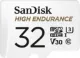 High Endurance microSD Card 32GB The SanDisk High Endurance microSD Card 32GB gives you the peace of mind that your dash cam, home monitoring or security system will capture crucial footage when it happens, recording and re-recording worry-free.