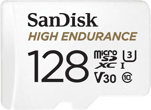 The SanDisk High Endurance microSD Card 128GB gives you the peace of mind that your dash cam, home monitoring or security system will capture crucial footage when it happens, recording and re-recording worry-free. 