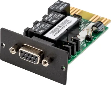 PSAS400D UPS Relay Card With D Connector The relay card (PSAS400) provides volt free contact (VFS) relays that change state upon UPS events. This type of card is often used when current loop communications are required for devices such as building management systems (BMS), access control alarm panels or industrial PLCs. User selectable normally open (default) or normally closed contacts.