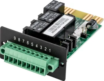 PSAS400T UPS Relay Card With Screw Terminals The PSAS400 communication card provides contact closures for remote monitoring of your UPS. To meet different application requirements the PSAS400 card is capable of selecting the status of the dry-contact signal (active close or active open) by setting jumper.