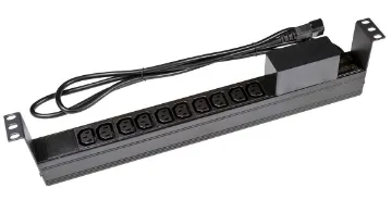 10 Outlet Horizontal IEC C14 Input PDU 10 Outlet Horizontal Power Rail (10A IEC C13) with 6KA C-Curve Circuit Breaker. Integrated 2m power cord (10A IEC C14) 1RU.