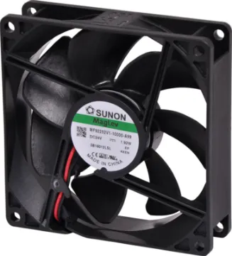 92mm 24VDC Maglev Bearing Cooling Fan Sunon MF92252V1-1000U-A99. A 24V DC 92mm Sunon Maglev/Vapo Bearing Cooling Fan with thermoplastic frame.