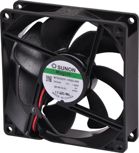 Sunon MF92252V1-1000U-A99. A 24V DC 92mm Sunon Maglev/Vapo Bearing Cooling Fan with thermoplastic frame. 
