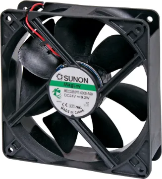 120mm 24VDC Maglev Bearing Cooling Fan Sunon MEC-0382V1-000U-A99. A 24V DC 120mm Sunon Maglev/Vapo Bearing Cooling Fan with thermoplastic frame.