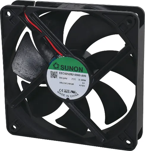 Sunon EEC0252B2-000U-A99. A 24V DC 120mm Sunon Ball Bearing Cooling Fan with thermoplastic frame. 