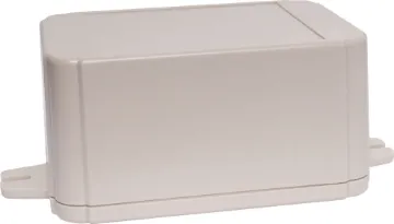 80Lx60Wx40Hmm Flange Mount Box This range of low cost 
ABS enclosures include mounting ears for surface mounting. In addition, they include a shallow recess on the base and lid to house a membrane or lexan panel. Moulded mounting posts are included in both the base and lid for securin