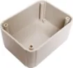 This range of low cost 
ABS enclosures include mounting ears for surface mounting. In addition, they include a shallow recess on the base and lid to house a membrane or lexan panel. Moulded mounting posts are included in both the base and lid for securin