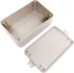 This range of low cost 
ABS enclosures include mounting ears for surface mounting. In addition, they include a shallow recess on the base and lid to house a membrane or lexan panel. Moulded mounting posts are included in both the base and lid for securin
