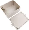 This range of low cost 
ABS enclosures include mounting ears for surface mounting. In addition, they include a shallow recess on the base and lid to house a membrane or lexan panel. Moulded mounting posts are included in both the base and lid for securin