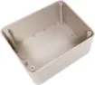 This range of low cost 
ABS enclosures include mounting ears for surface mounting. In addition, they include a shallow recess on the base and lid to house a membrane or lexan panel. Moulded mounting posts are included in both the base and lid for securin