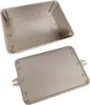 This range of low cost 
ABS enclosures include mounting ears for surface mounting. In addition, they include a shallow recess on the base and lid to house a membrane or lexan panel. Moulded mounting posts are included in both the base and lid for securin