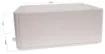 This range of low cost 
ABS enclosures include mounting ears for surface mounting. In addition, they include a shallow recess on the base and lid to house a membrane or lexan panel. Moulded mounting posts are included in both the base and lid for securin