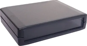 105x80x25mm ABS Translucent Black Case A mini instrument case (105W x 80D x 33Hmm) constructed from translucent black ABS plastic. 4 piece tongue and groove construction. Enclosure panels are easily customisable for your project.