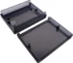 A mini instrument case (105W x 80D x 33Hmm) constructed from translucent black ABS plastic. 4 piece tongue and groove construction. Enclosure panels are easily customisable for your project. 