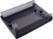 A mini instrument case (105W x 80D x 33Hmm) constructed from translucent black ABS plastic. 4 piece tongue and groove construction. Enclosure panels are easily customisable for your project. 