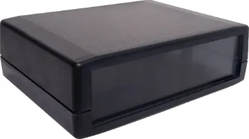105x80x33mm ABS Translucent Black Case A mini instrument case (105W x 80D x 33Hmm) constructed from translucent black ABS plastic. 4 piece tongue and groove construction. Enclosure panels are easily customisable for your project.