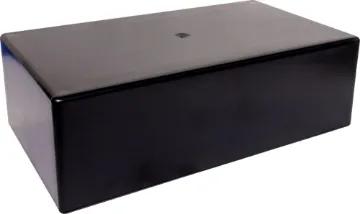 UB2 (197Lx112Wx63Hmm) Black ABS Jiffy Box Manufactured from sturdy ABS plastic these boxes have a moulded PCB mounting design. Allows PCB's to be installed vertically, or snapped in horizontally without the use of PCB stand-offs.
