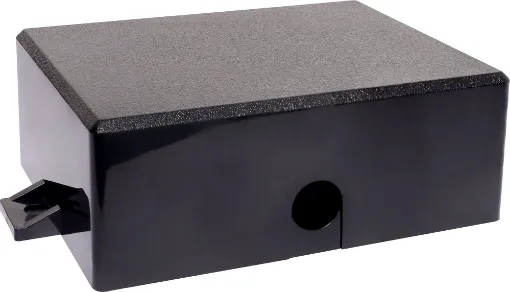 Compact plastic housing with mounting flanges. Two models available.