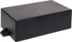 Compact plastic housing with mounting flanges.