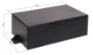Compact plastic housing with mounting flanges.