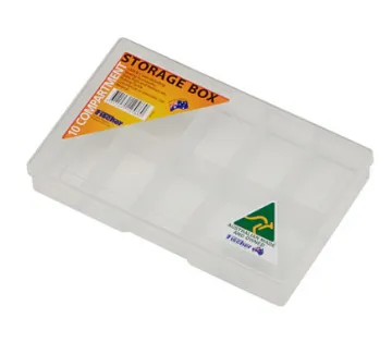 10 Way 188x118x31mm Parts Storage Case This 10 Way storage case is made from clear, see through plastic. It's ideal for storing nuts, bolts, washers and components. Its also great for First Aid, Medical Operators, Cars, Homes, Offices and Workshops.