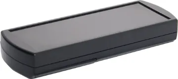 65Wx182Dx28Hmm Black ABS Handheld Remote Case Constructed from high impact ABS plastic this handheld case has been designed for any remote control application. Includes inbuilt battery compartment which suits 4 x AA batteries (terminals available separately), or a 9V for use with battery snap (P 0455