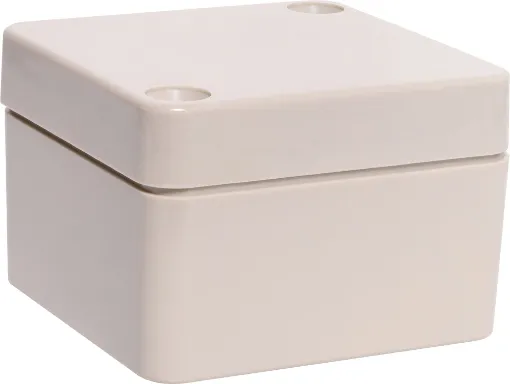 A compact 52x50x35mm sealed box enclosure fitted with solid grey lid. Manufactured by Ritec. Supplied with neoprene lid sealing gasket. With the seal installed, these enclosures meet IP65 dust and hose proof standard. 