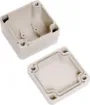 A compact 52x50x35mm sealed box enclosure fitted with solid grey lid. Manufactured by Ritec. Supplied with neoprene lid sealing gasket. With the seal installed, these enclosures meet IP65 dust and hose proof standard. 