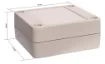 A compact 65x60x28mm sealed box enclosure fitted with solid grey lid. Manufactured by Ritec. Supplied with neoprene lid sealing gasket. With the seal installed, these enclosures meet IP65 dust and hose proof standard. PCB mounting points are moulded into the enclosure base. 