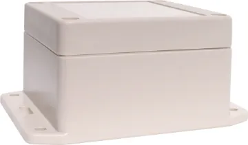 85x80x55mm IP65 Sealed ABS Flange Mount Enclosure This sealed ABS flange mount enclosure is manufactured by Ritec and measures 85L x 80W x 55Hmm. Its includes mounting flanges for surface mounting. Supplied with neoprene lid sealing gasket.