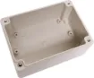 Supplied with neoprene lid sealing gasket. With the seal installed, these enclosures meet IP65 dust and hose proof standard. Supplied with a solid light grey lid (also available with a transparent lid, see H 0323). PCB mounting points are moulded into the