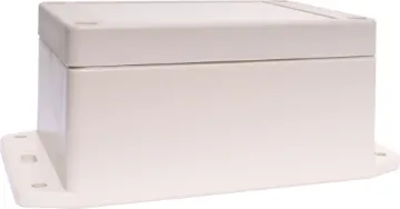 105x75x55mm IP65 Sealed ABS Flange Mount Enclosure This sealed ABS flange mount enclosure is manufactured by Ritec and measures 105L x 75W x 55Hmm. Its includes mounting flanges for surface mounting. Supplied with neoprene lid sealing gasket.