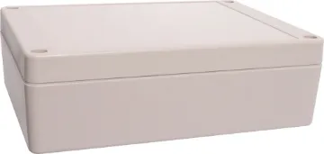 145Lx105Wx45Hmm IP65 Sealed ABS Enclosure Supplied with neoprene lid sealing gasket. With the seal installed, these enclosures meet IP65 dust and hose proof standard. Available with transparent or solid colour lid. PCB mounting points are moulded into the enclosure base.These sturdy enclosures ha