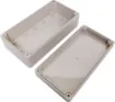 Supplied with neoprene lid sealing gasket. With the seal installed, these enclosures meet IP65 dust and hose proof standard. Supplied with a solid light grey lid (also available with a transparent lid, see H 0326). PCB mounting points are moulded into the