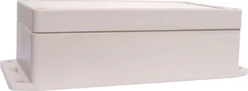 145x105x65mm IP65 Sealed ABS Flange Mount Enclosure This sealed ABS flange mount enclosure is manufactured by Ritec and measures 145L x 105W x 65Hmm. Its includes mounting flanges for surface mounting. Supplied with neoprene lid sealing gasket.
